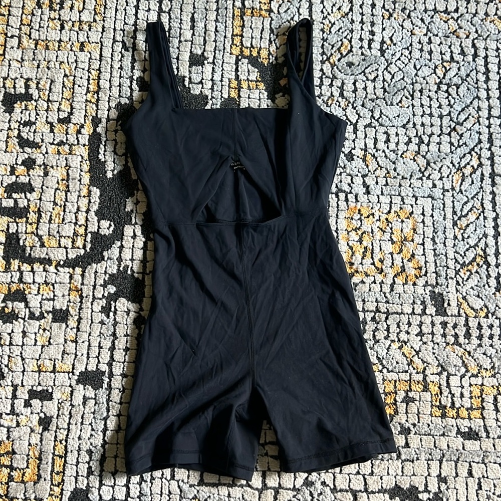 We wore what black athletic romper